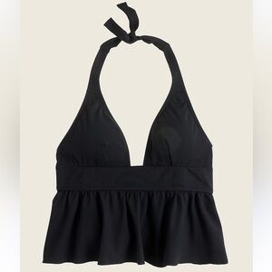 JCrew Halter peplum tankini top in piqué nylon